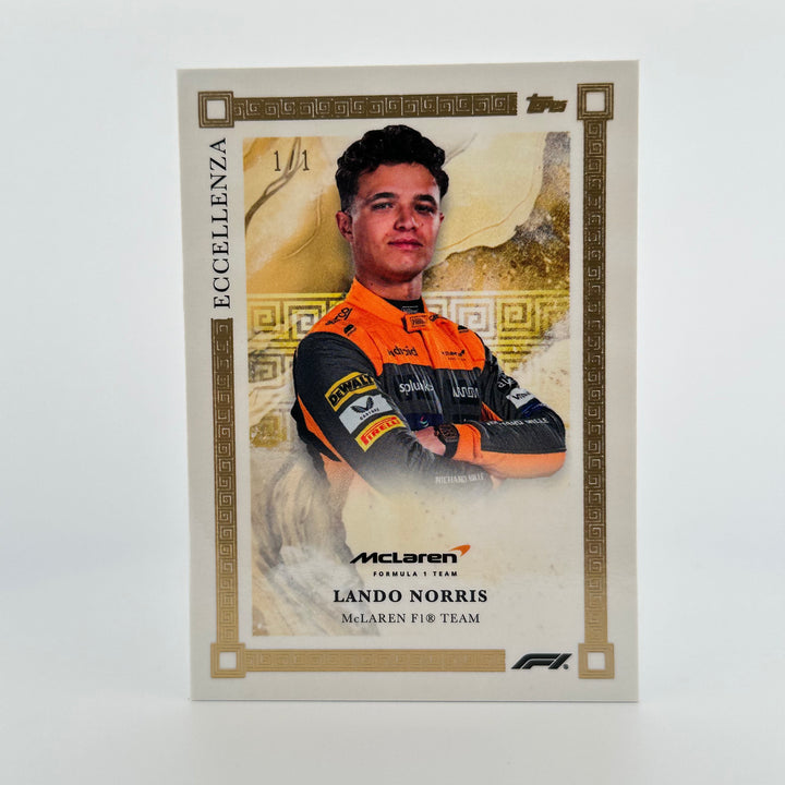 1/1 Gold Lando Norris - 2023 Topps Eccellenza Driver Profile