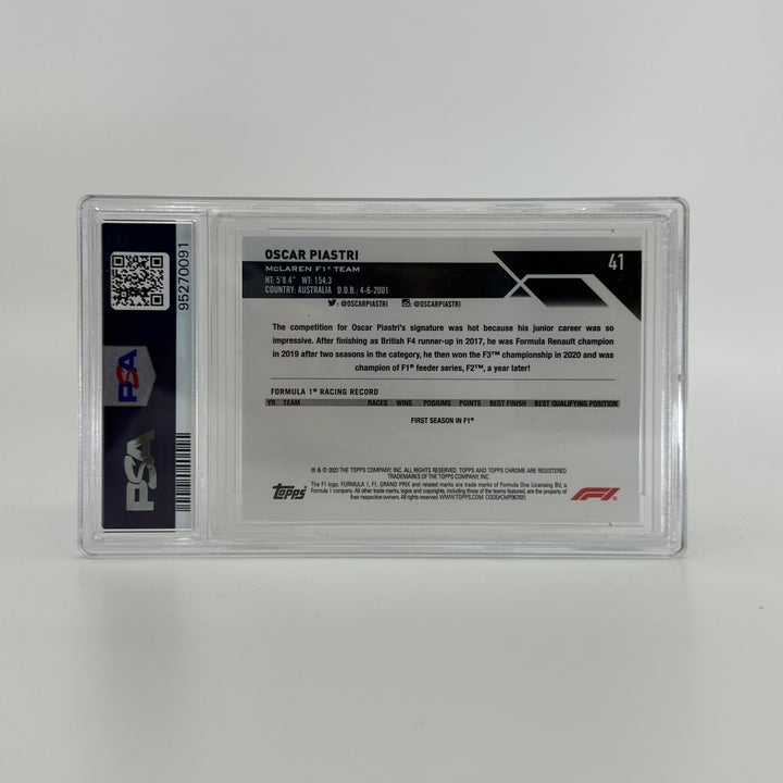 PSA 9 - 008/250 Oscar Piastri #41 - Fuchsia Lava - 2023 Topps Chrome F1 - Rookie Card