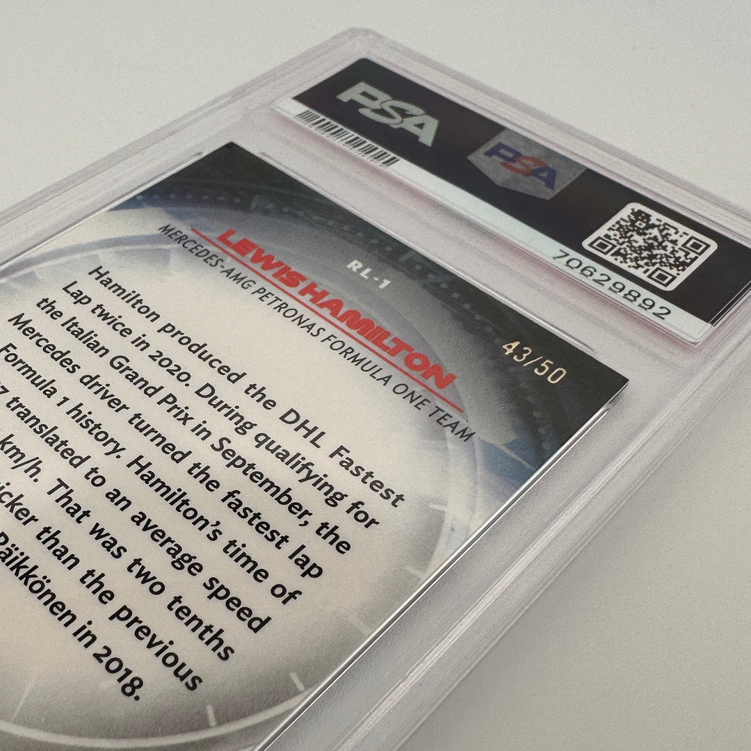 PSA 9 - 43/50 - LEWIS HAMILTON #RL1 - REDLINERS - GOLD WAVE REFRACTOR