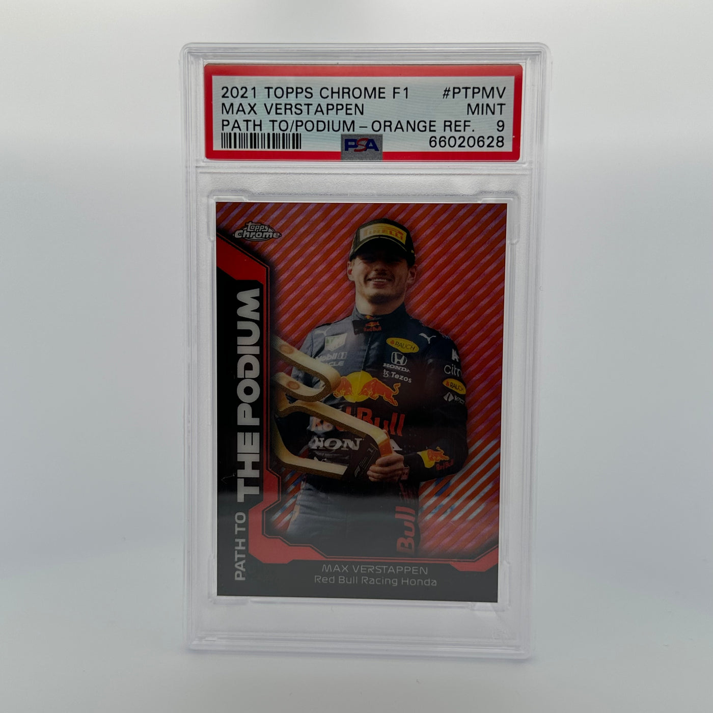 PSA 9 - 07/25 - MAX VERSTAPPEN #PTPMV - PATH TO THE PODIUM - ORANGE REFRACTOR