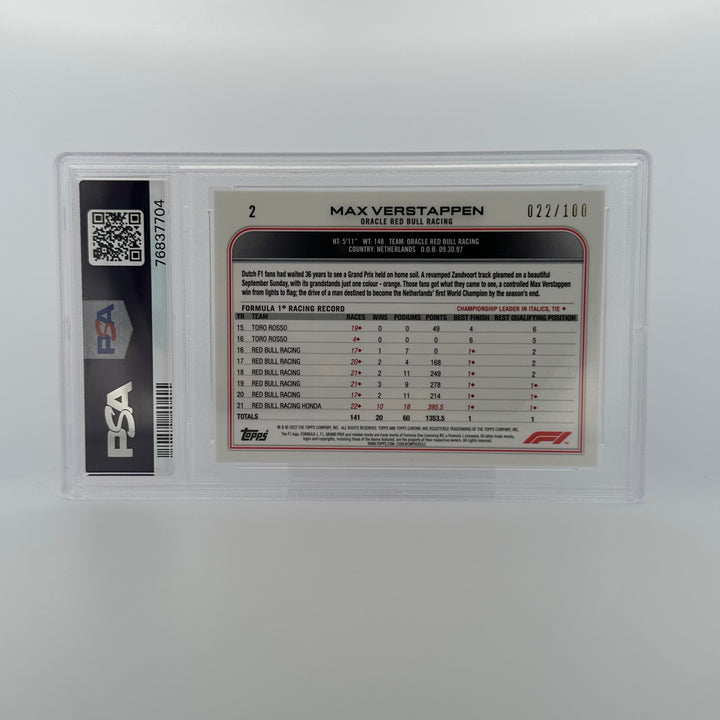 PSA 10 - /100 - MAX VERSTAPPEN #2 - SAPPHIRE EDITION - SSP - SEPIA