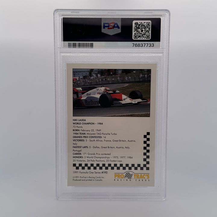 PSA 9 - NIKI LAUDA #192 - 1991 PROTRAC'S FORMULA ONE