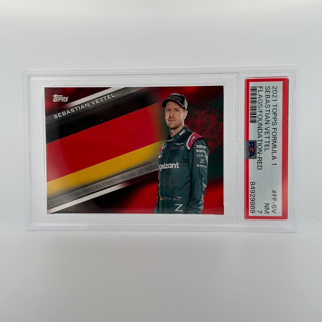 PSA 7 - 3/5 Sebastian Vettel  #FF-SV - Flags Of Foundation- Red