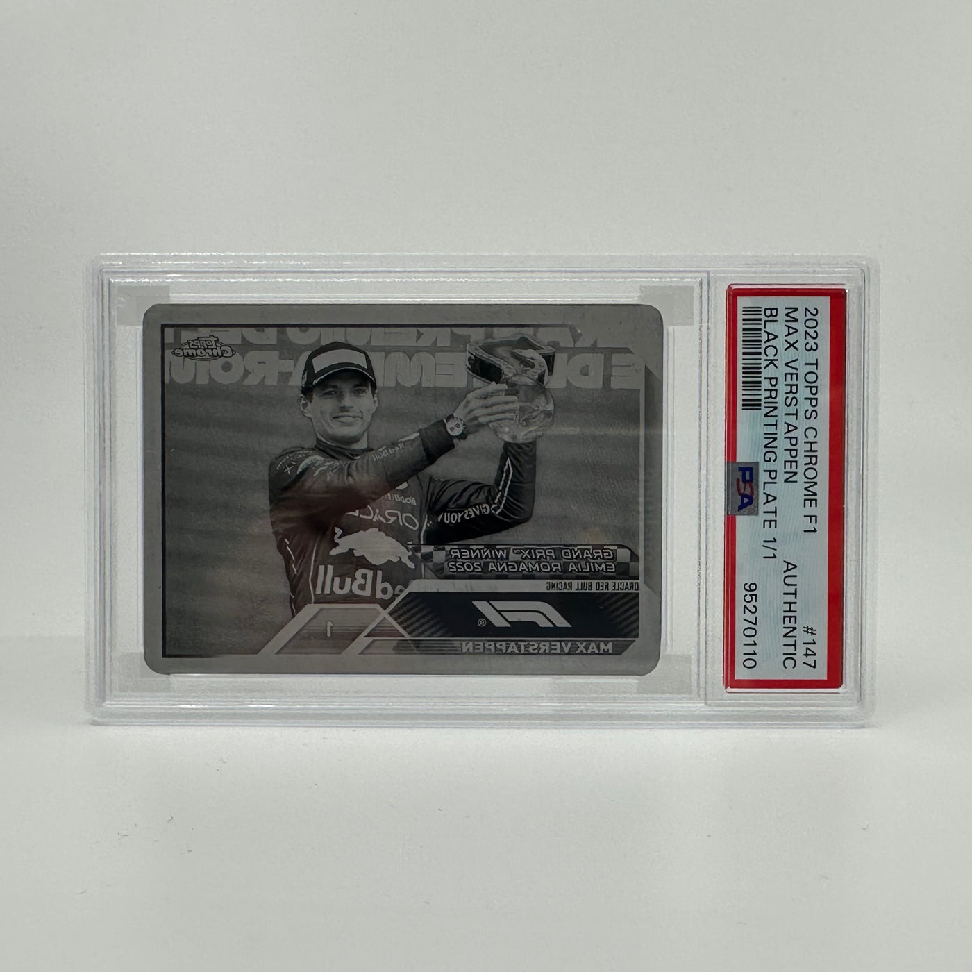 1/1  Black Printing Plate - Max Verstappen #147 - 2023 Topps Chrome F1