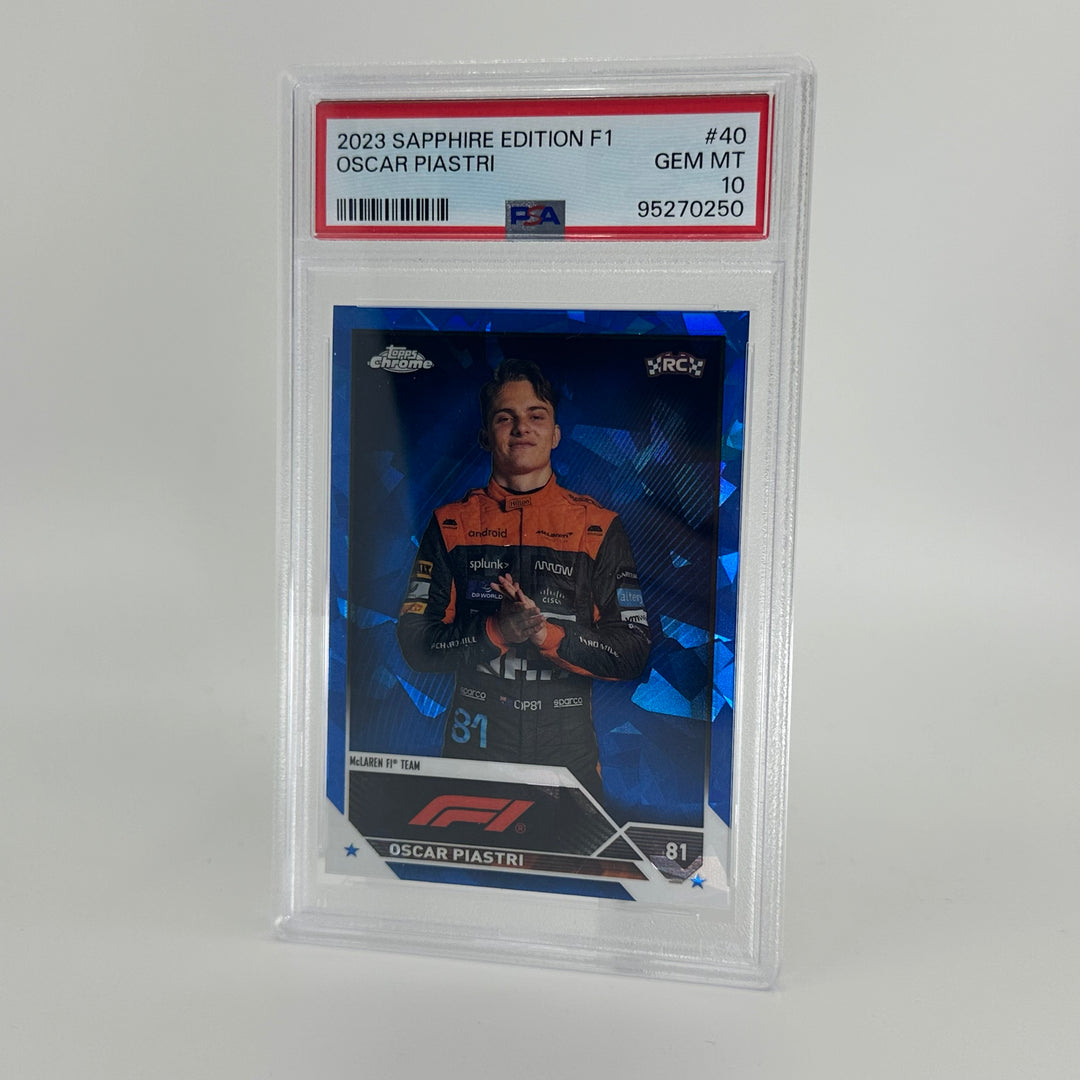 PSA 10 - Oscar Piastri #40 - Sapphire - 2023 Topps Chrome F1  - Rookie Card