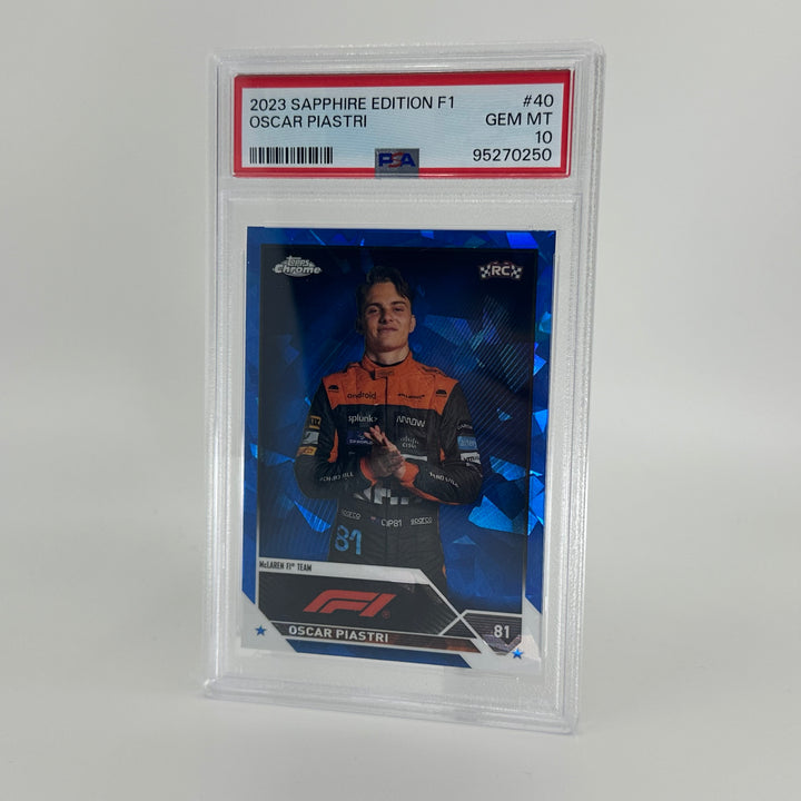 PSA 10 - Oscar Piastri #40 - Sapphire - 2023 Topps Chrome F1  - Rookie Card