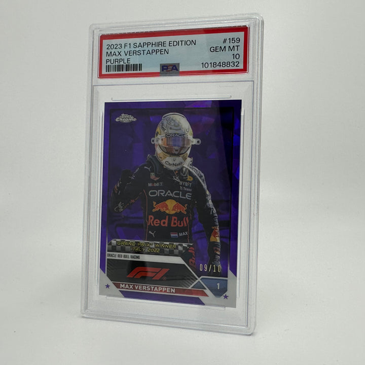 PSA 10 - 09/10 Purple - Max Verstappen #159 - Sapphire - Purple - 2023 Topps Chrome