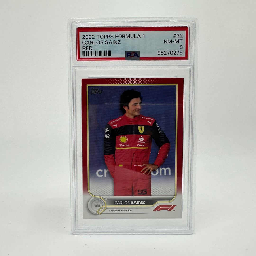 PSA 8 - 3/5 - Carlos Sainz #32 - Red - 2022 Topps Formula 1