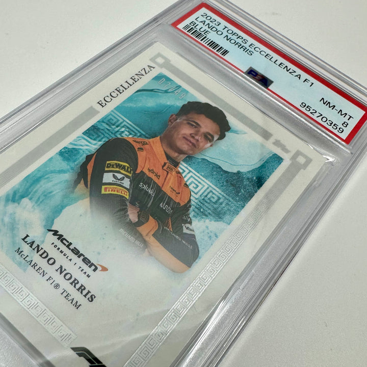 PSA 8 - /49 Lando Norris - Blue - 2023 Topps Eccellenza