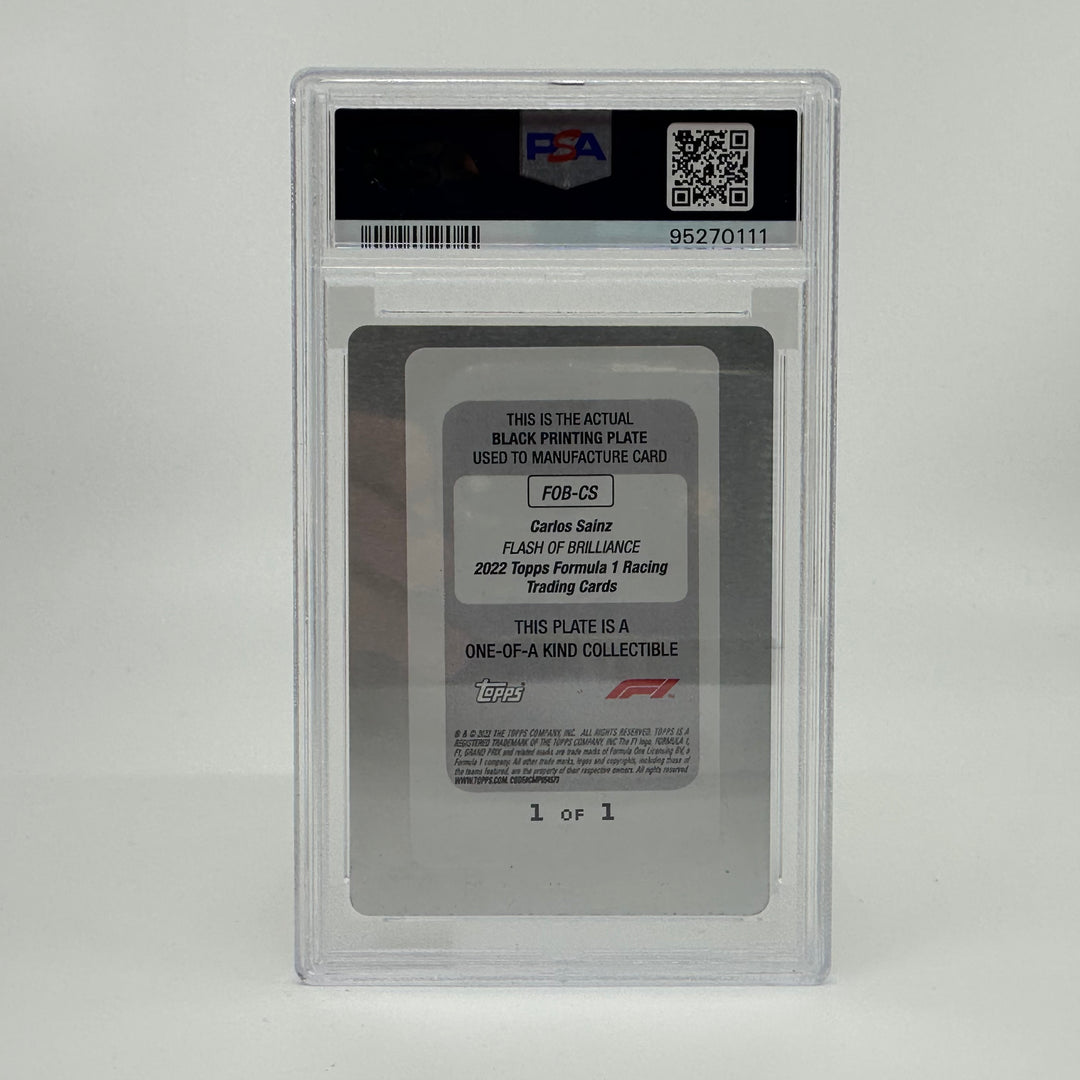 1/1 Black Printing Plate - Carlos Sainz #FOBCS -  2022 Topps Formula 1