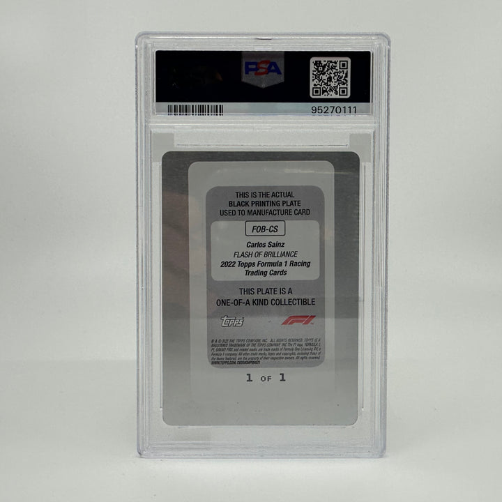 1/1 Black Printing Plate - Carlos Sainz #FOBCS -  2022 Topps Formula 1