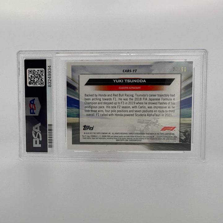 PSA 9 - 23/50 - Yuki Tsunoda #CABSYT - Clean Air, Blue Skies - Gold