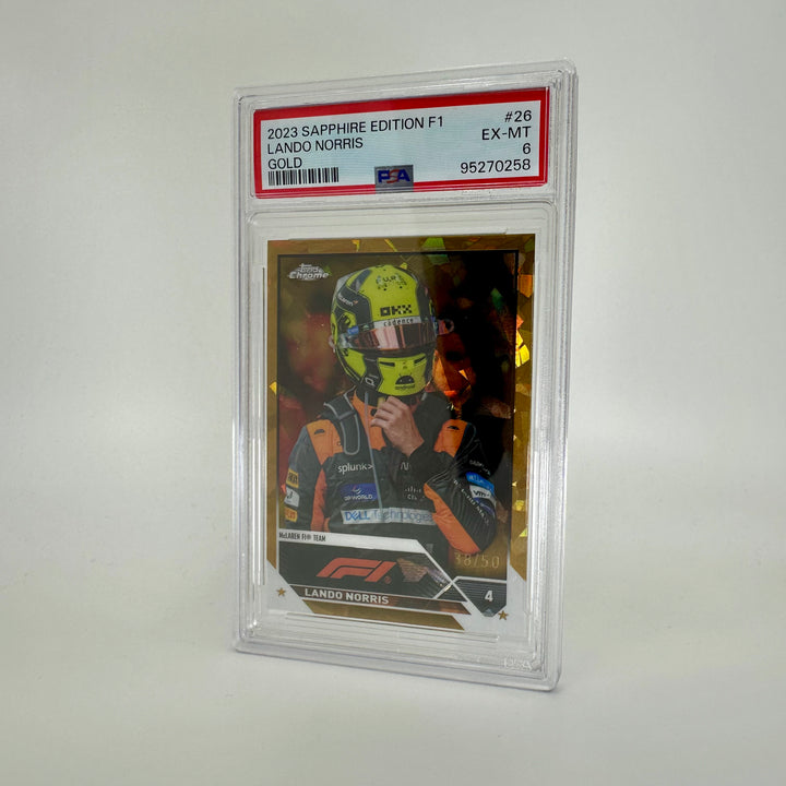 PSA 6 - 38/50 Lando Norris #26 - Gold - 2023 Topps Chrome Sapphire