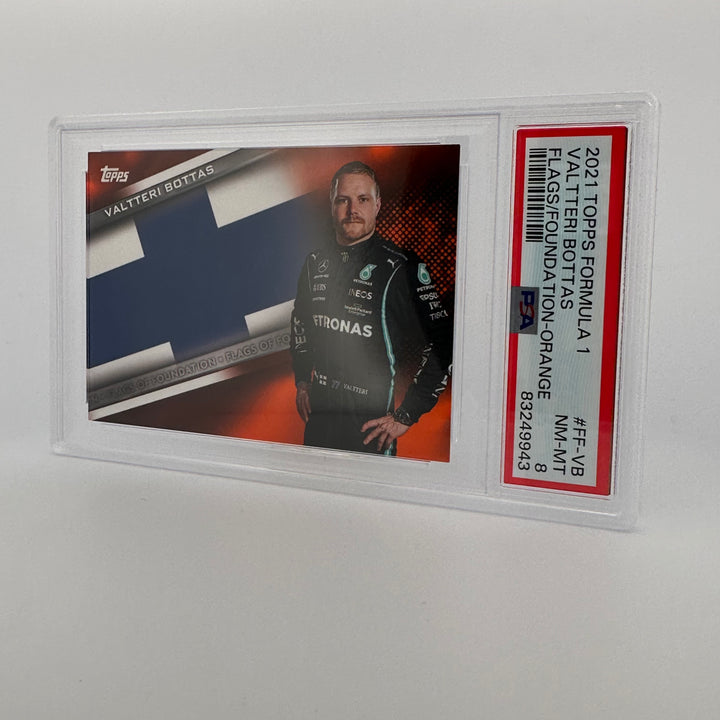 PSA 8 - 09/25 Valtteri Bottas #FF-VB - Flags Of Foundation - Orange