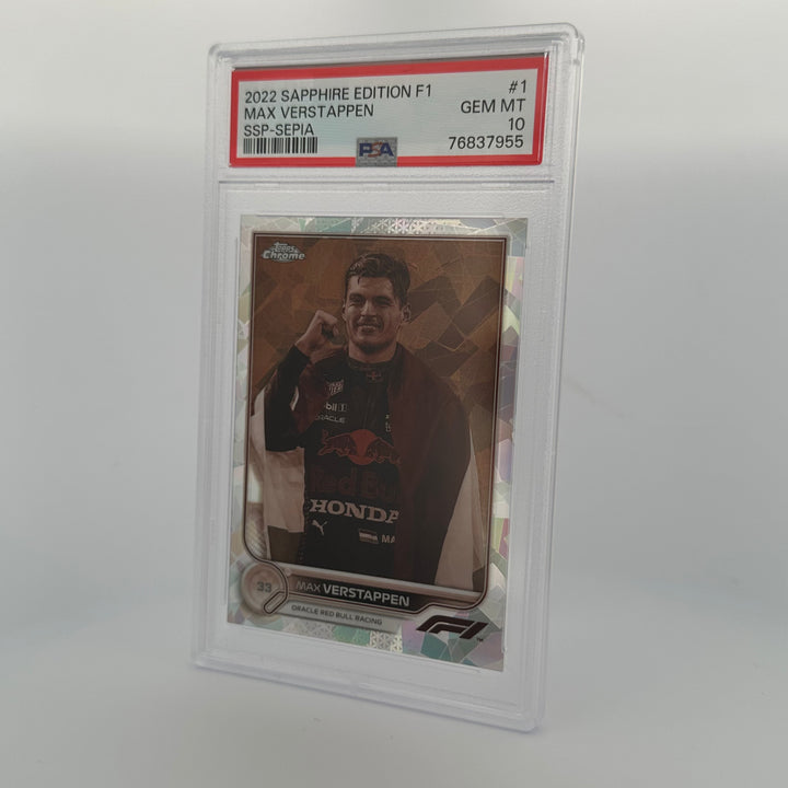 PSA 10 - /100 - MAX VERSTAPPEN #1 - SAPPHIRE EDITION - SSP - SEPIA