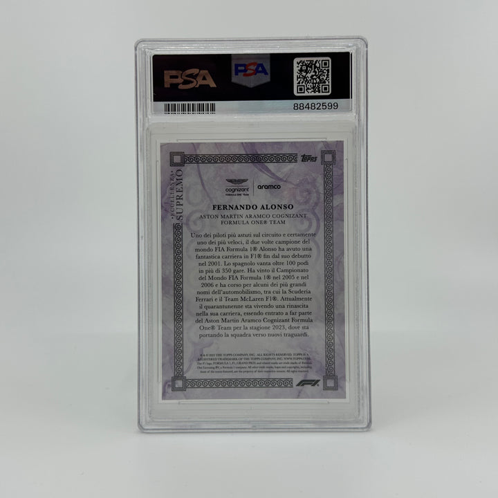 PSA 9 - 04/25 Purple - Fernando Alonso - 2023 Eccellenza Supremo