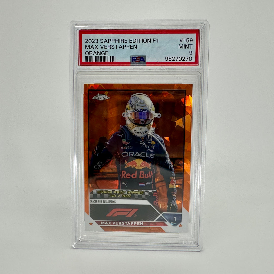 PSA 9 - 12/25 Max Verstappen #159 - Sapphire - Orange - 2023 Topps Chrome