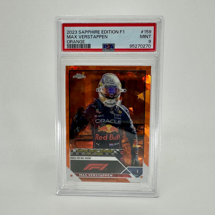 PSA 9 - 12/25 Max Verstappen #159 - Sapphire - Orange - 2023 Topps Chrome
