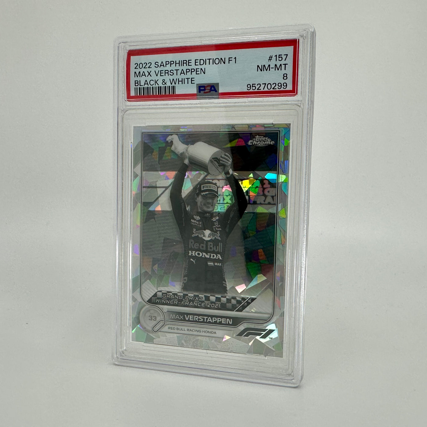 PSA 8 - 07/15 - Max Verstappen #157 - Sapphire - Black & White