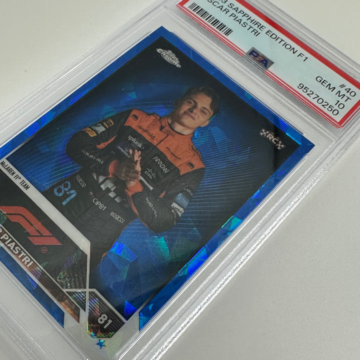 PSA 10 - Oscar Piastri #40 - Sapphire - 2023 Topps Chrome F1  - Rookie Card