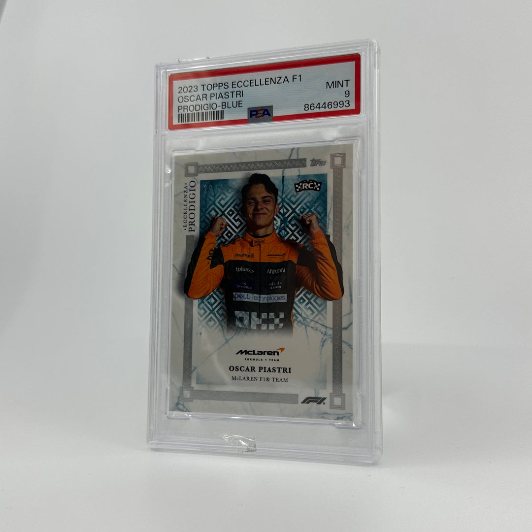PSA 9 - 29/49 Oscar Piastri - Blue - Rookie Card RC - Prodigio 2023 Topps Eccellenza F1