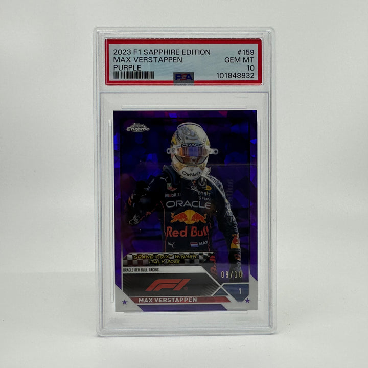PSA 10 - 09/10 Purple - Max Verstappen #159 - Sapphire - Purple - 2023 Topps Chrome