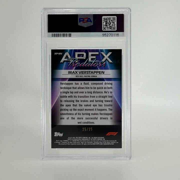 PSA 8 - 25/25 Orange - Max Verstappen #APMV - 2021 Formula 1 - Apex  Predators