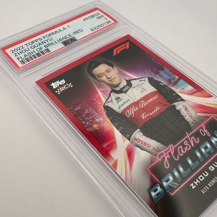 PSA 7 - 5/5 - Zhou Guanyu #FOBZG - Flash Of Brilliance - Red