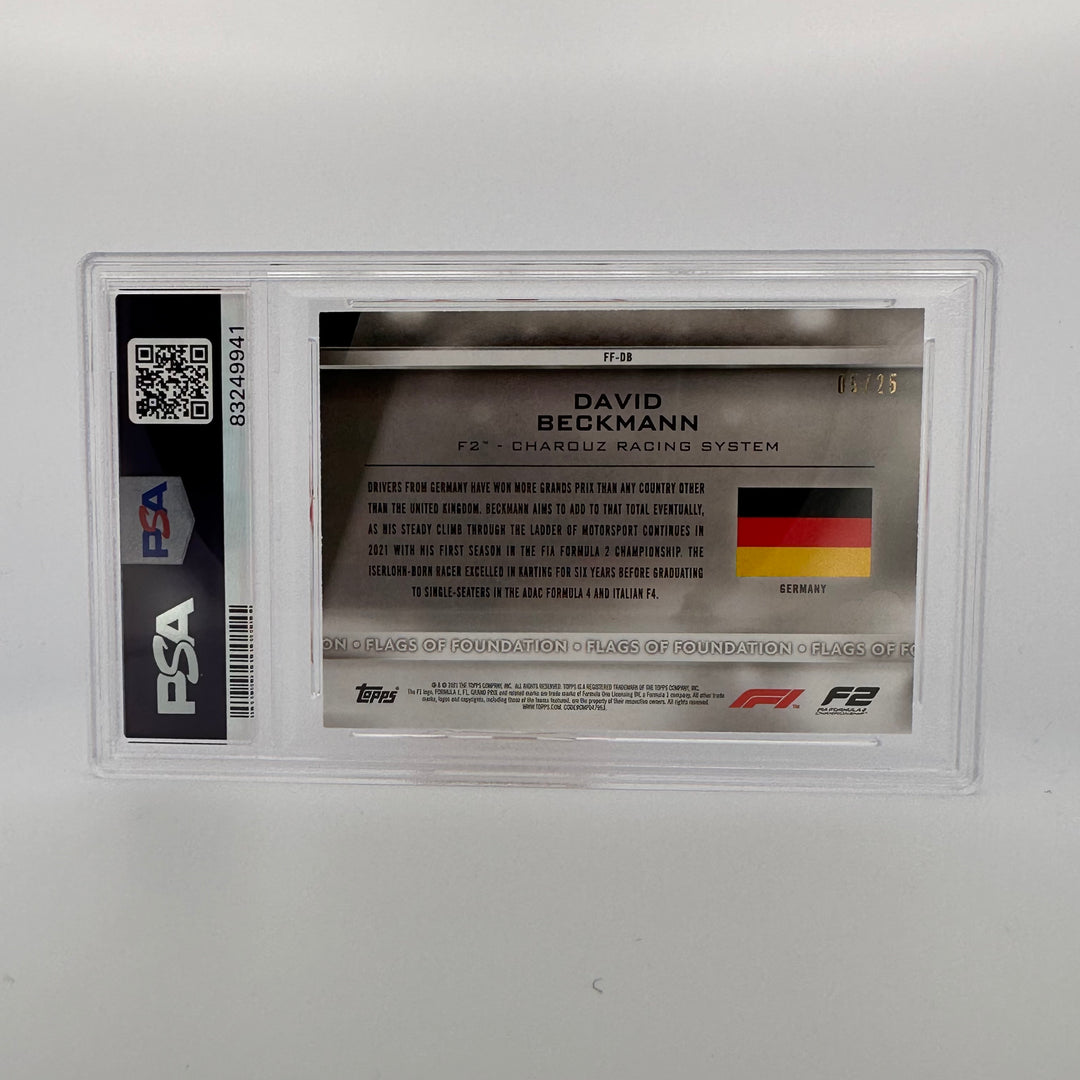 PSA 8 - 05/25 David Beckmann #FF-DB - Flags Of Foundation - Orange