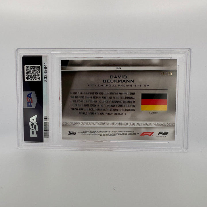 PSA 8 - 05/25 David Beckmann #FF-DB - Flags Of Foundation - Orange
