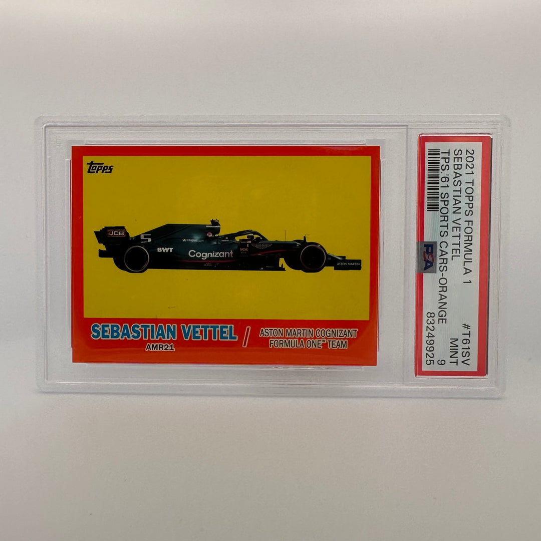 PSA 9 - 5/25 - Sebastian Vettel - 1961 Sports Cars - #T61SV - Orange
