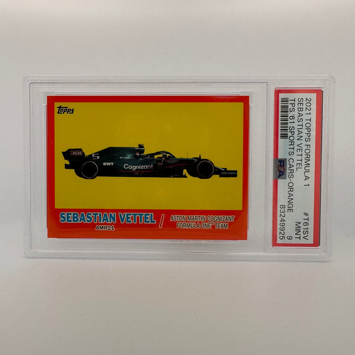 PSA 9 - 5/25 - Sebastian Vettel - 1961 Sports Cars - #T61SV - Orange