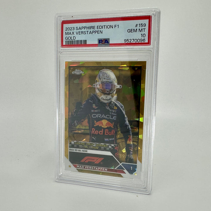 PSA 10 - 39/50 Max Verstappen #159 - Sapphire - Gold - 2023 Topps Chrome