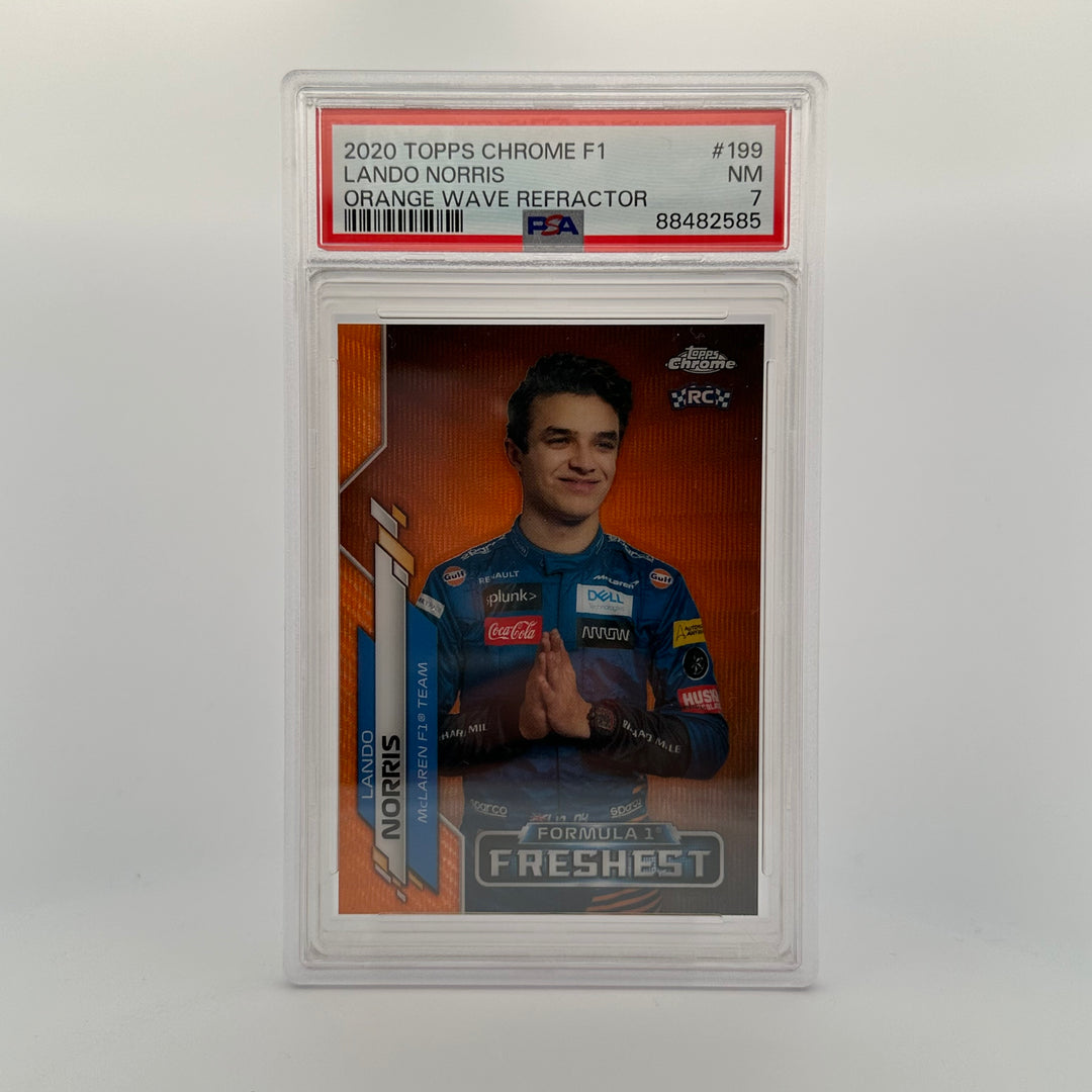 PSA 7 - 01/25 Lando Norris #199 - Orange Wave  Refractor - Rookie Card