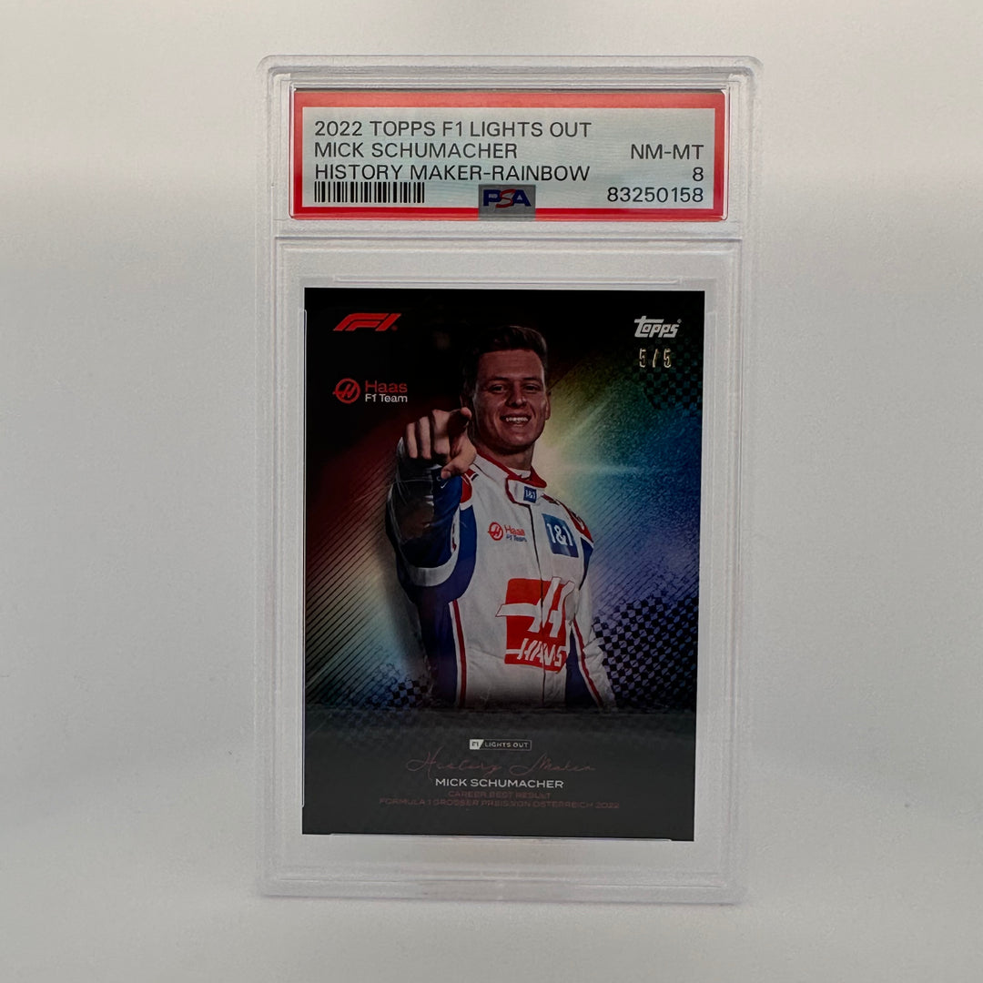 PSA 8 - 5/5 - Mick Schumacher - History Maker - Rainbow