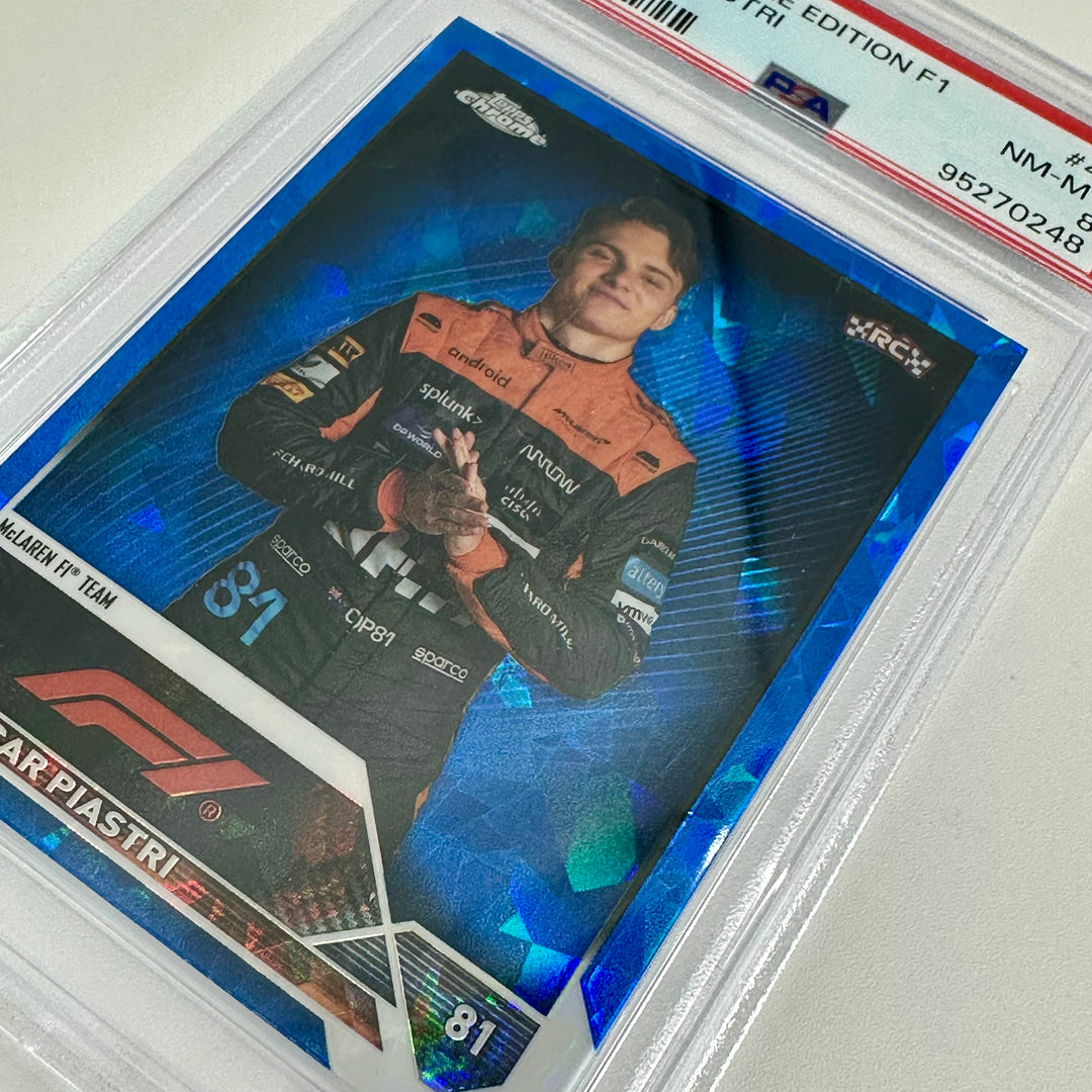 PSA 8 - Oscar Piastri #40 - Sapphire - 2023 Topps Chrome F1  - Rookie Card