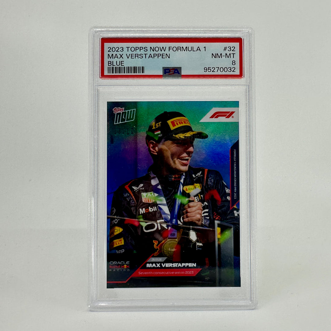 PSA 8 - 03/10 Max Verstappen #32 - Blue - 2023 Topps Now F1