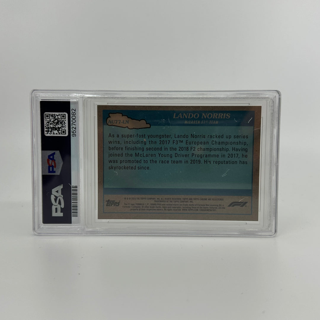 PSA 8 - 34/50 Gold - Lando Norris #AU77-LN - 2023 Topps Chrome