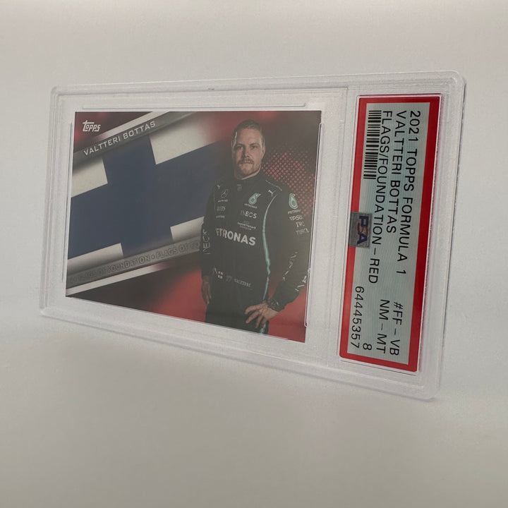 PSA 8 - 4/5 Valtteri Bottas #FF-VB - Flags Of Foundation - Red