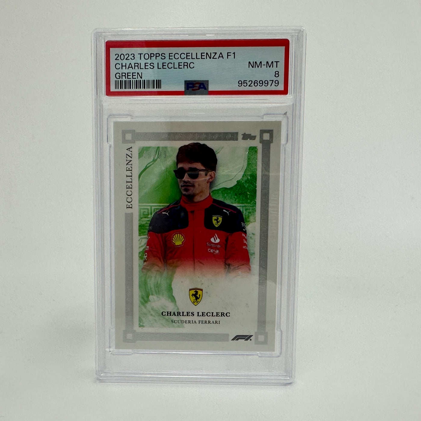 PSA 8 - 48/99 - Charles Leclerc - Green - 2023 Eccellenza