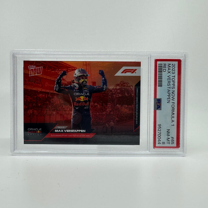 PSA 8 - 65/99 - Max Verstappen #65 - Red - 2023 Topps Now F1
