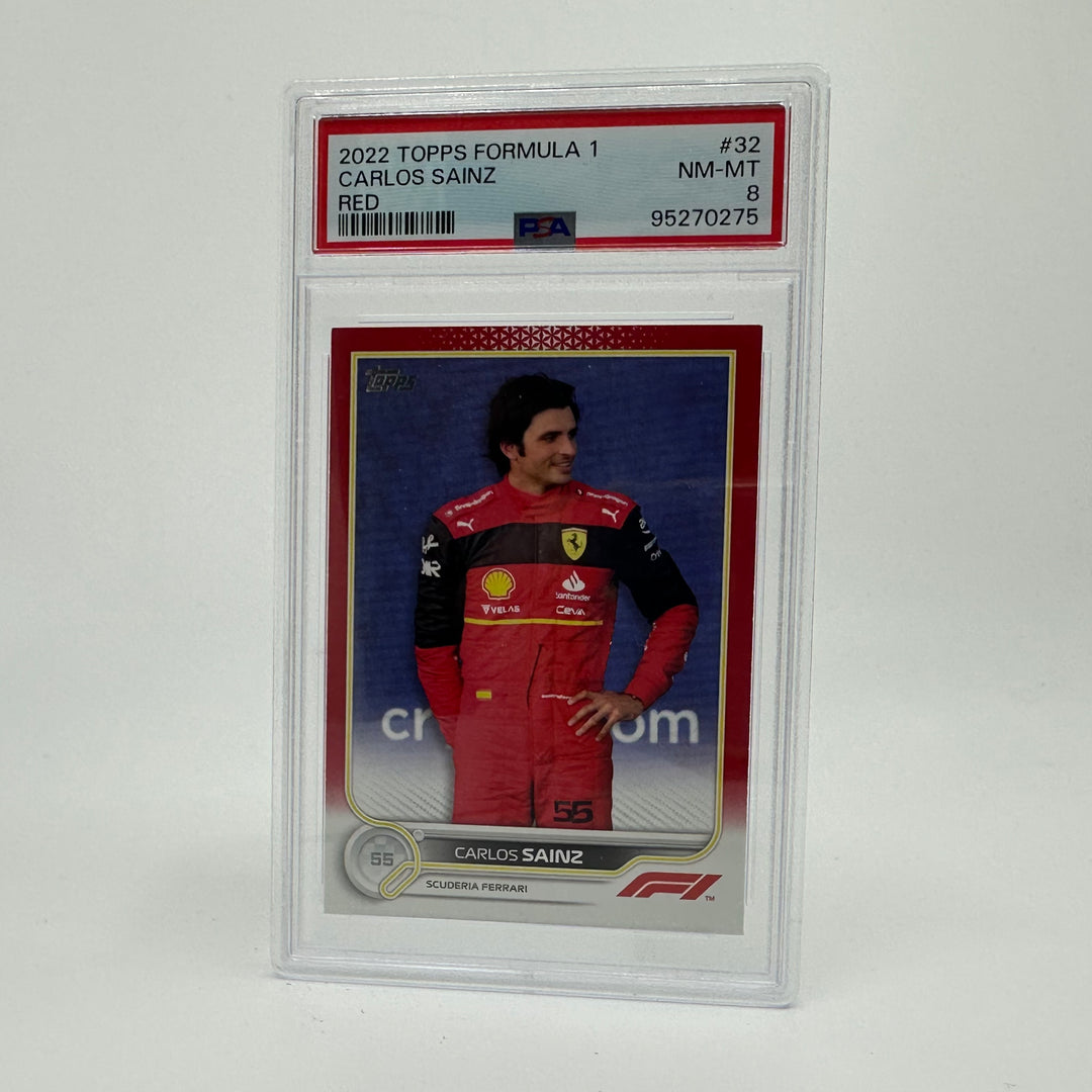 PSA 8 - 3/5 - Carlos Sainz #32 - Red - 2022 Topps Formula 1