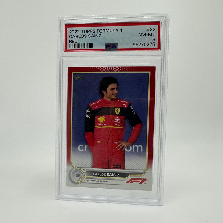 PSA 8 - 3/5 - Carlos Sainz #32 - Red - 2022 Topps Formula 1