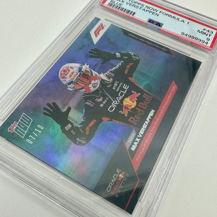 PSA 9 - 07/10 Max Verstappen #43 - Blue - 2023 Topps Now F1