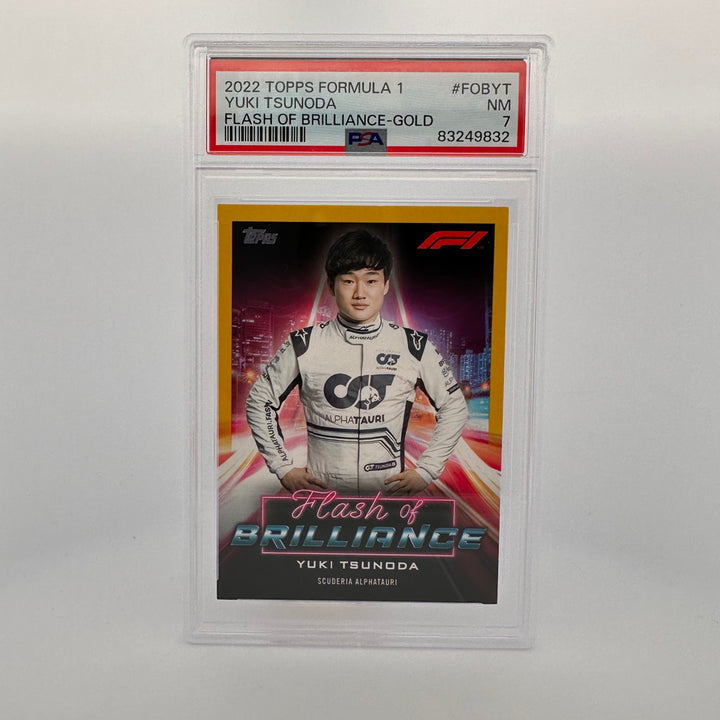 PSA 7 - 23/50 - Yuki Tsunoda #FOBYT - Flash Of Brilliance - Gold