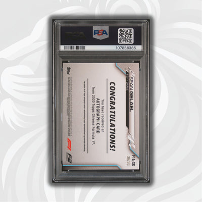 PSA 8 - 36/50 Auto - Sean Gelael #F1A-SG - Topps Chrome 2020 - Gold Wave (POP1)