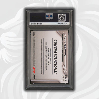 PSA 8 - 43/50 Auto - Luca Ghiotto #F1A-LG - Topps Chrome 2020 - Gold Wave (POP3)