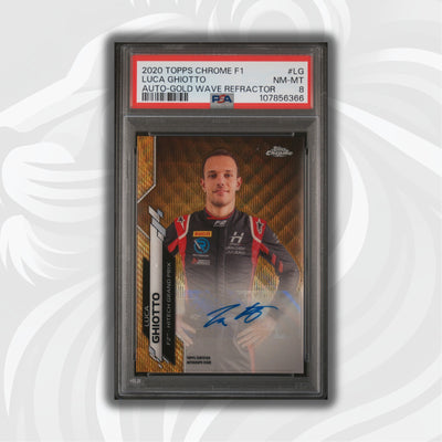 PSA 8 - 43/50 Auto - Luca Ghiotto #F1A-LG - Topps Chrome 2020 - Gold Wave (POP3)