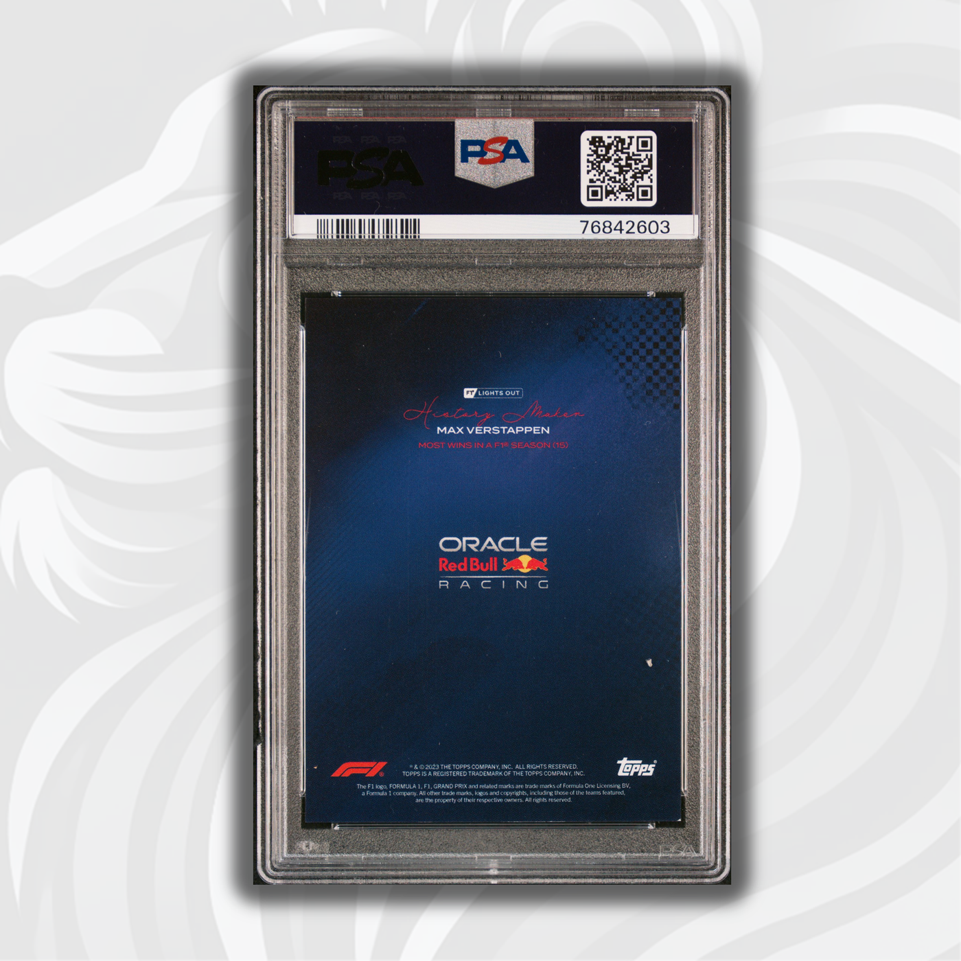 PSA 6 - 01/15 Max Verstappen - History Maker - Most Wins In A F1 Season - Purple