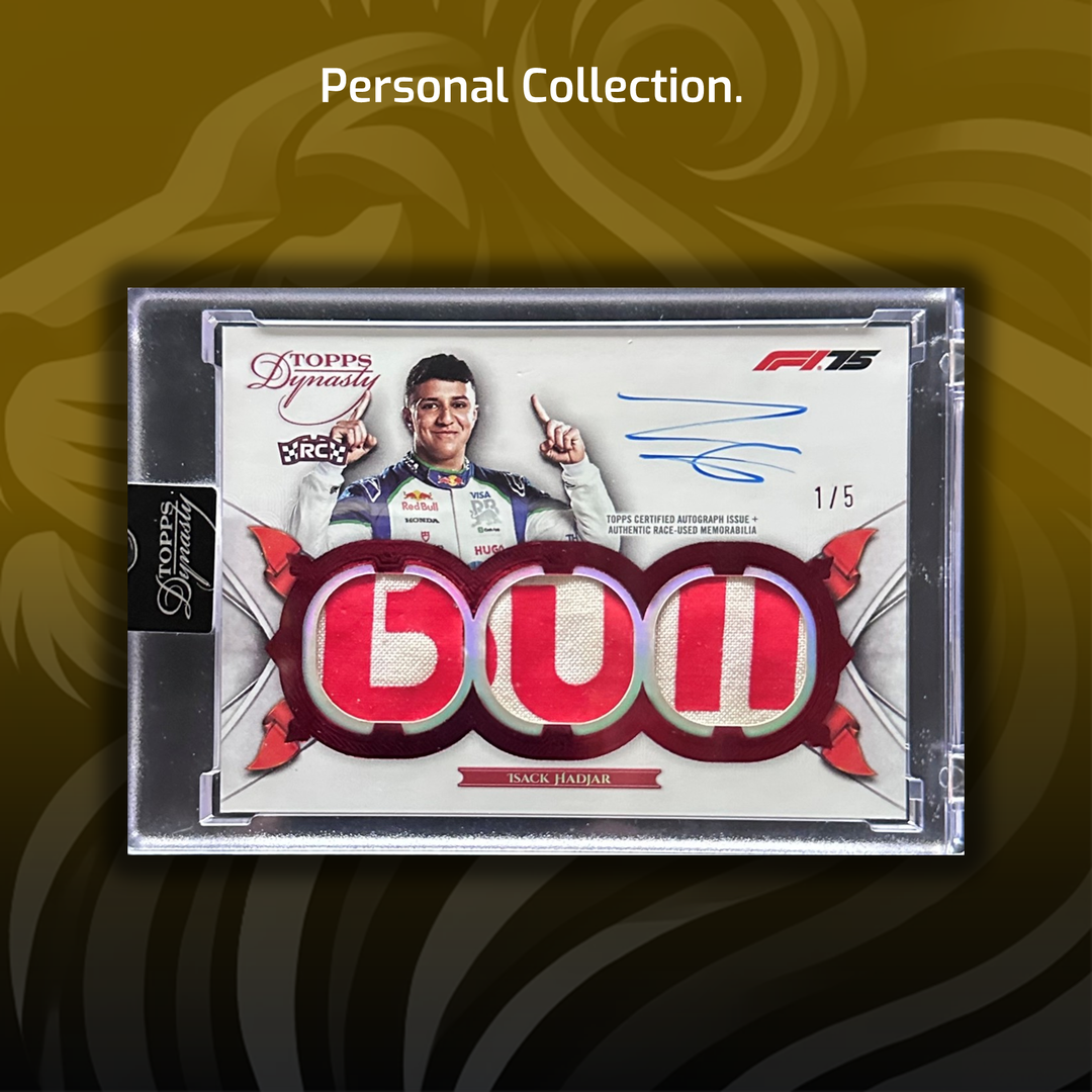 1/5 Isack Hadjar #SDTRA-IHAI - "The Bull" Triple Relic Auto - 2025 Topps Dynasty